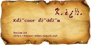 Kácsor Ádám névjegykártya