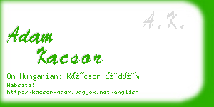 adam kacsor business card